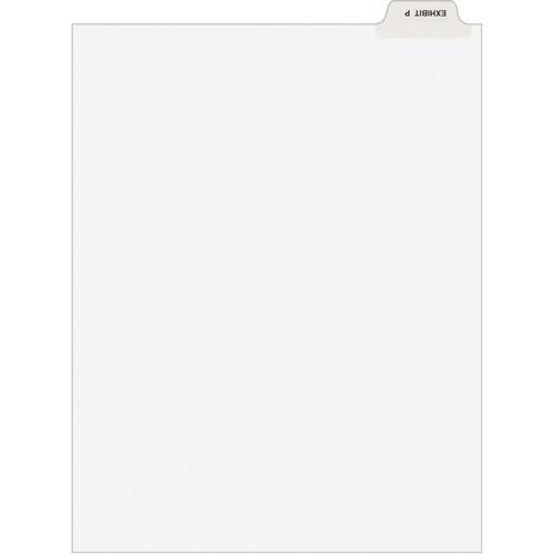 Avery-Style Preprinted Legal Bottom Tab Dividers, Exhibit P, Letter, 25/pack