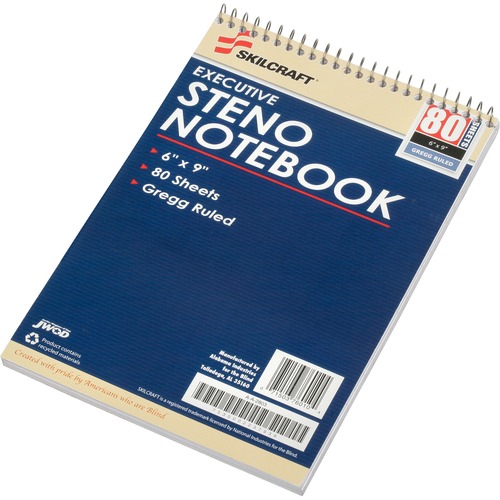7530002237939, EXECUTIVE STENO NOTEBOOK, 6 X 9, WE, 80 SHEETS, 12 PADS/PACK