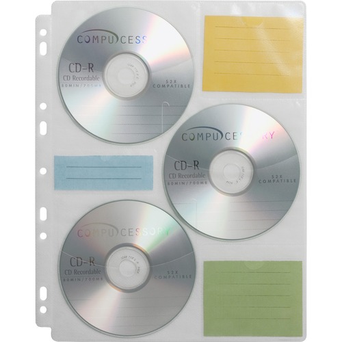 CD Media Binder Storage Pages, 25 Refill Pages/PK