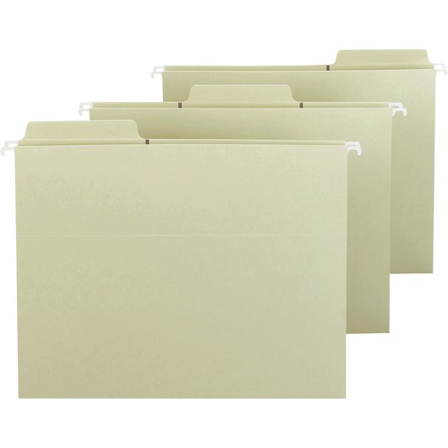 Fastab Hanging File Folders, 1/3 Tab, Letter, Moss Green, 20/box
