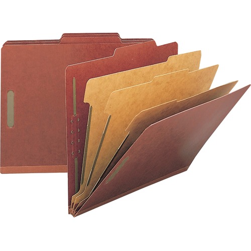 Classification Folders, 3" Exp., Letter, 3 Div, 10/BX, Red