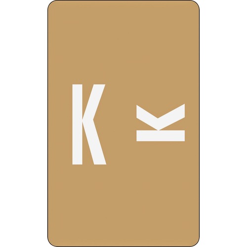 Alpha-Z Color-Coded Second Letter Labels, Letter K, Light Brown, 100/pack