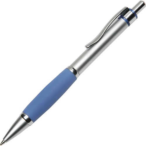 7520014457230, METAL BALLPOINT RETRACTABLE PEN W/RUBBER GRIP, BLUE INK, MED, DZ