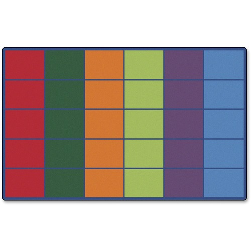 Seating Rug,Colorful Rows,8'4"x13'4",Seats 30,Multi