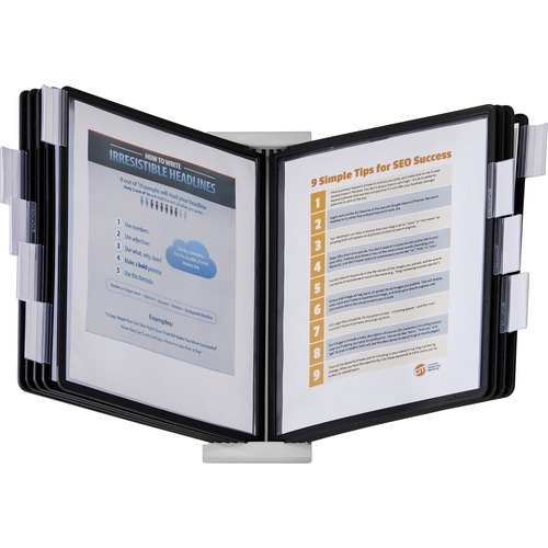 Instaview Expandable Desktop Reference System, 10 Panels, Black Borders