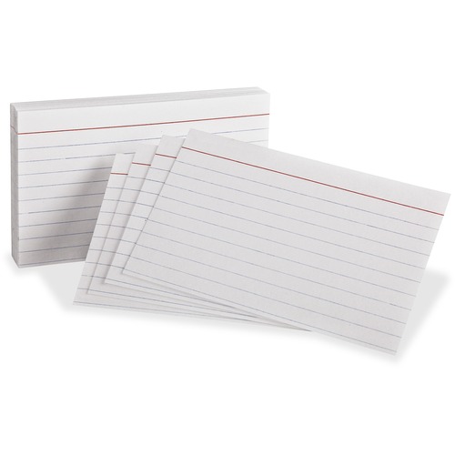 HEAVYWEIGHT RULED INDEX CARDS, 3 X 5, WHITE, 100/PK