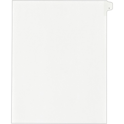 Allstate-Style Legal Exhibit Side Tab Divider, Title: 1, Letter, White, 25/pack