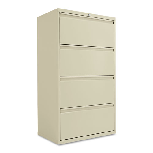 FOUR-DRAWER LATERAL FILE CABINET, 30W X 18D X 53 1/4H, PUTTY
