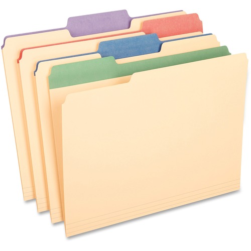 Color Tab File Folders, 1/3 Cut, 3/4" Exp., Letter, 50/bx