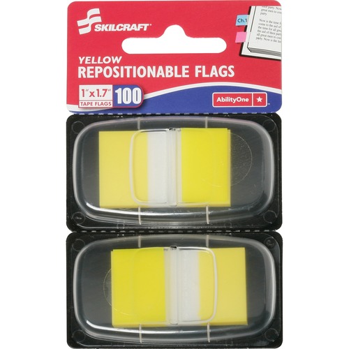 7510013152024, PAGE FLAGS, 1" X 1 3/4", YELLOW, 100/PACK