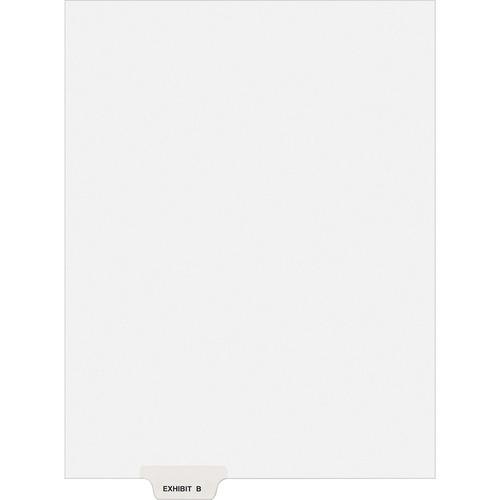 Avery-Style Preprinted Legal Bottom Tab Divider, Exhibit B, Letter, White, 25/pk