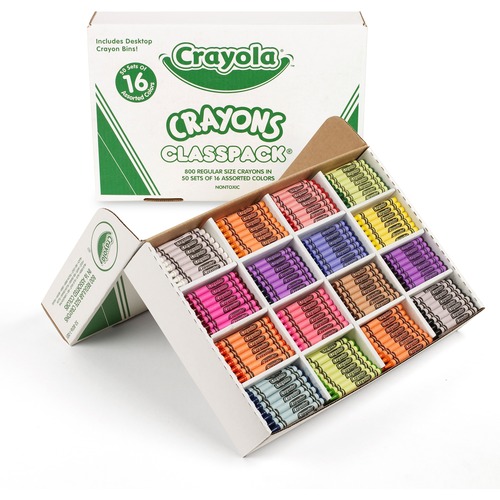 Classpack Regular Crayons, 16 Colors, 800/bx