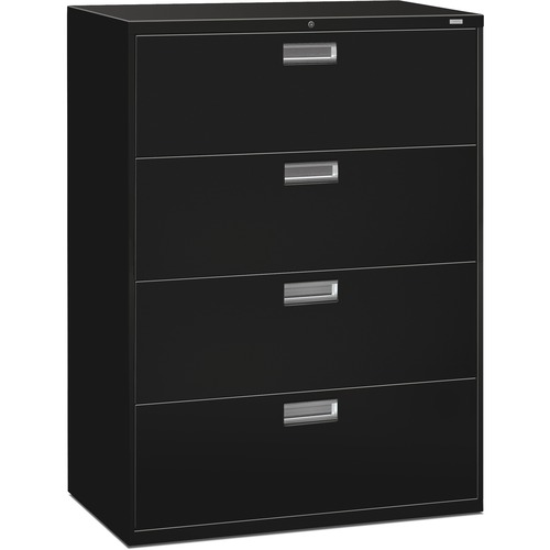 600 Series Four-Drawer Lateral File, 42w X 19-1/4d, Black