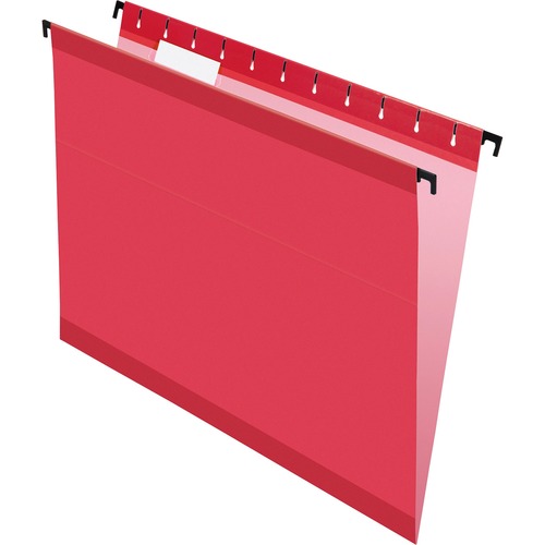 SUREHOOK HANGING FOLDERS, LETTER SIZE, 1/5-CUT TAB, RED, 20/BOX