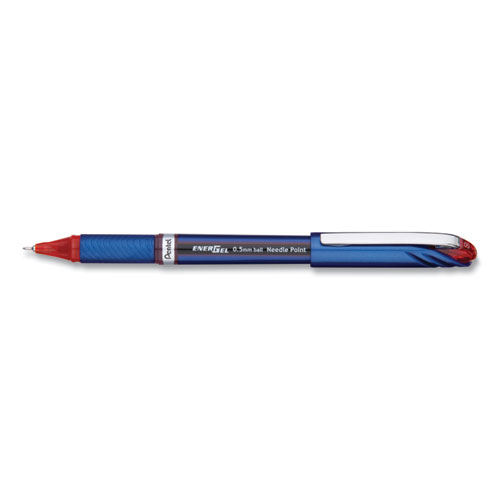 Energel Nv Liquid Gel Pen, .5mm, Red Barrel, Red Ink, Dozen