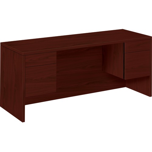 10500 Series Kneespace Credenza With 3/4-Height Pedestals, 60w X 24d, Mahogany