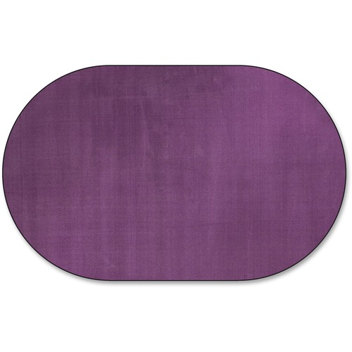 Solids Traditional Rub, Oval, 7'6x12', Oval, Purple