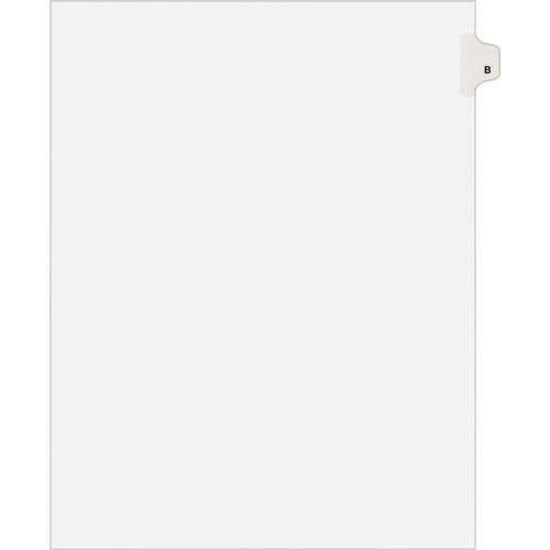 Avery-Style Legal Exhibit Side Tab Dividers, 1-Tab, Title B, Ltr, White, 25/pk