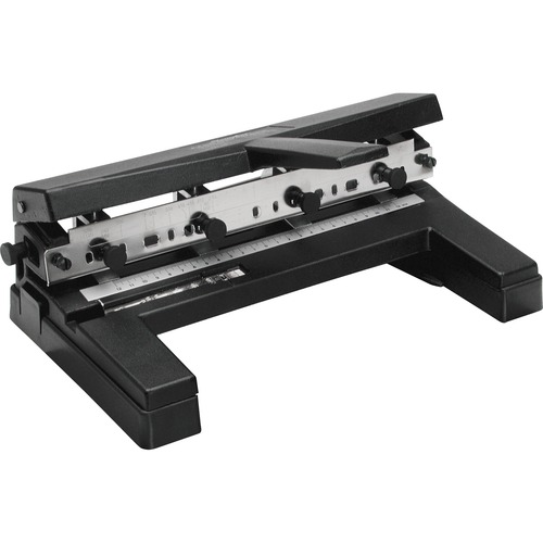 40-Sheet Two-To-Four-Hole Adjustable Punch, 9/32" Holes, Black