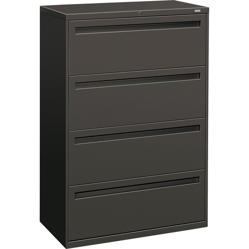 4-Drawer Lateral File, 36"x19-1/4"x53-1/4", Charcoal