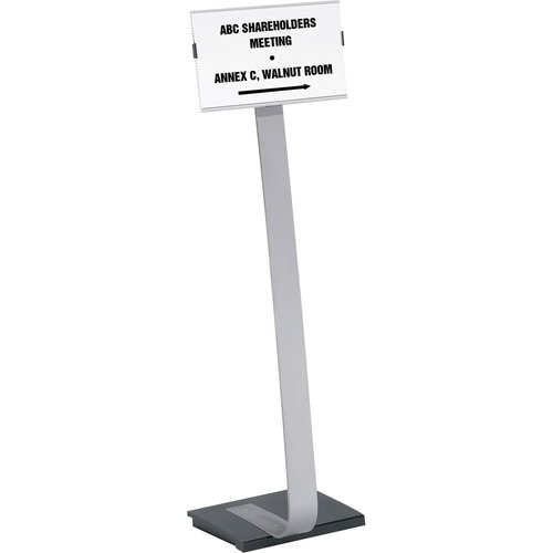 INFO SIGN DUO FLOOR STAND, LETTER-SIZE INSERTS, 15 X 46 1/2, CLEAR