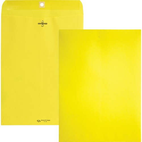 Fashion Color Clasp Envelope, 9 X 12, 28lb, Yellow, 10/pack