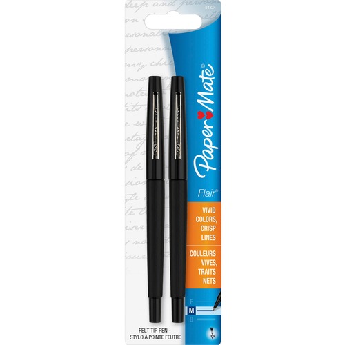 Flair Pen, Point Guard Tip, 2/PK, Black
