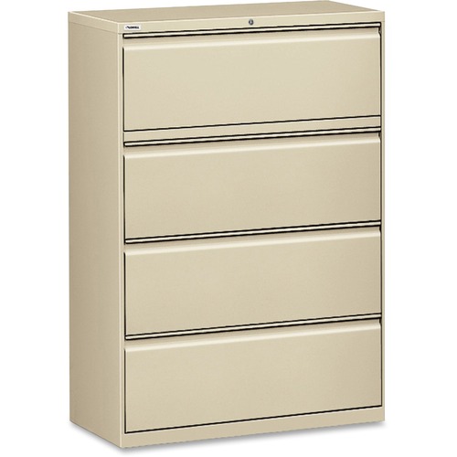 Lateral File, 4-Drawer, 36"x18-5/8"x52-1/2", Putty