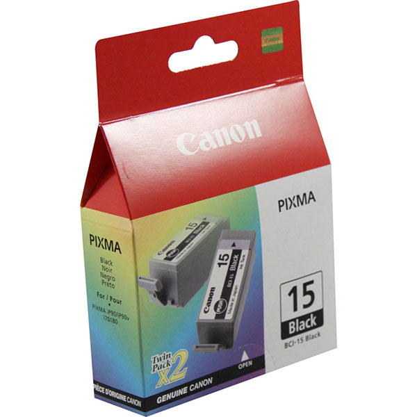 Canon (BCI-15BK) PIXMA i70 i80 iP90 Black Ink Tank Twin Pack