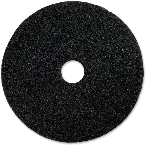 Genuine Joe  Floor Pads, f/Heavy-duty Stripping, 14", 5/CT, Black