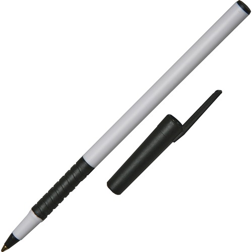 7520015573155, ALPHABASIC BALLPOINT STICK PEN W/GRIP, BLACK INK, MEDIUM, DOZEN