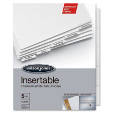 Dividers, Insertable, Gold Line, LTR, 8/ST, Clear
