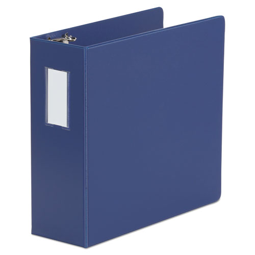 DELUXE NON-VIEW D-RING BINDER WITH LABEL HOLDER, 3 RINGS, 4" CAPACITY, 11 X 8.5, ROYAL BLUE