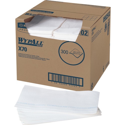 X70 Wipers, Kimfresh Antimicrobial, 12 1/2 X 23 1/2, White, 300/box