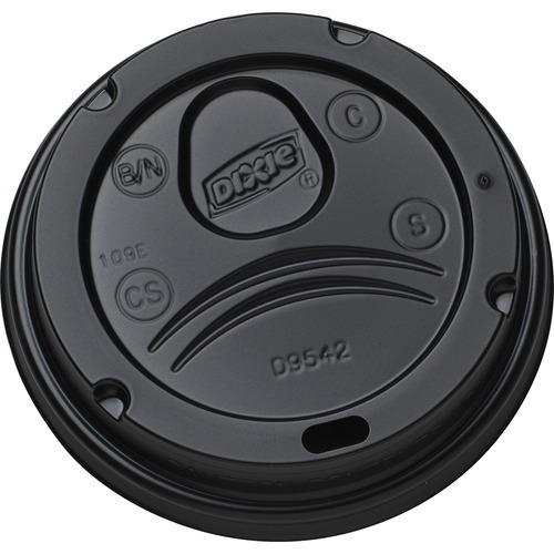 Drink-Thru Lids For 10-20 Oz Cups, Plastic, Black