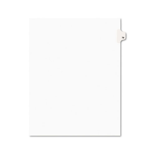 Avery-Style Legal Exhibit Side Tab Divider, Title: 78, Letter, White, 25/pack