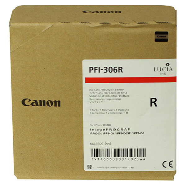 Canon (PFI-306R) imagePROGRAF iPF8300 8400 9400 Red Ink Cartridge (330 ml)