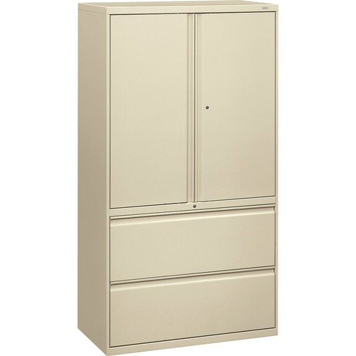 Lateral File,w/ Storage,2-drawer,36"x19-1/4"x67",Putty