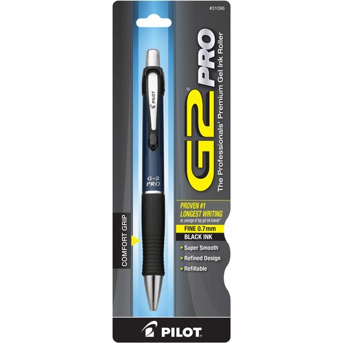 G2 Pro Retractable Gel Ink Pen, Refillable, Black Ink/blue Barrel, .7mm