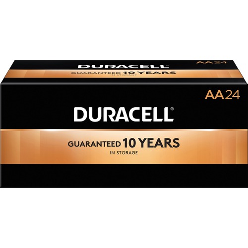Duracell Coppertop AA Batteries, 24/BX, Black