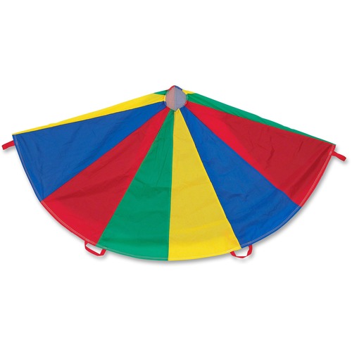 Nylon Multicolor Parachute, 12-Ft. Diameter, 12 Handles