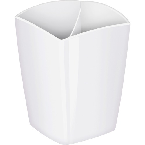 Pencil Cup, Freestanding, 2-9/10"Wx2-9/10"Lx3-3/4"H, White