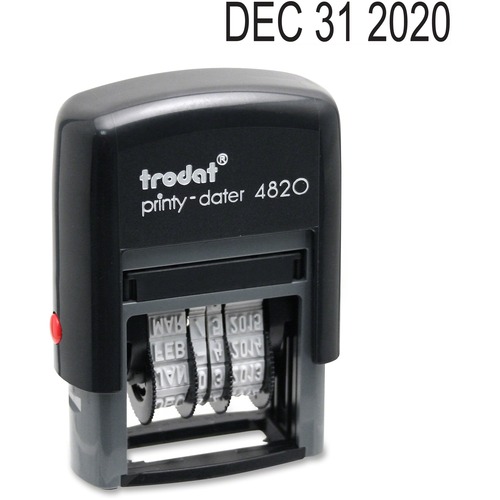 Trodat Economy Stamp, Dater, Self-Inking, 1 5/8 X 3/8, Black