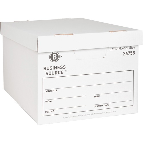 Storage Boxes, Ltr/Legal, 650 lb, 12"x15"x10", 12/CT, White