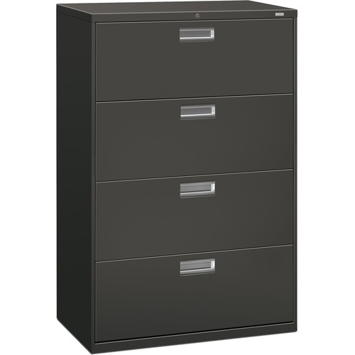 600 Series Four-Drawer Lateral File, 36w X 19-1/4d, Charcoal