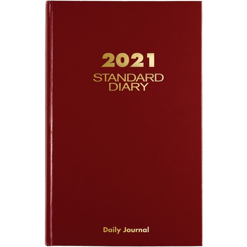 STANDARD DIARY RECYCLED DAILY JOURNAL, RED, 7 11/16 X 12 1/8, 2019