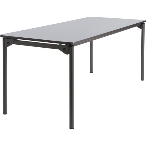 Maxx Legroom Rectangular Folding Table, 72w X 30d X 29-1/2h, Gray/charcoal