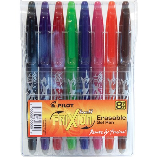 Frixion Ball Erasable Gel Ink Stick Pen, Assorted Ink, 0.7mm, 8/pack