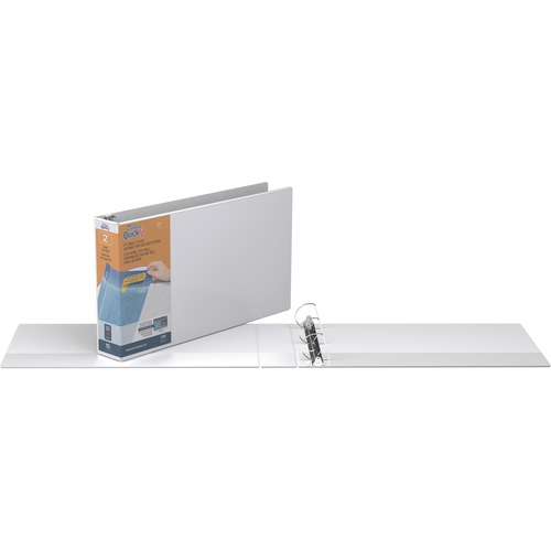 Quickfit Ledger D-Ring View Binder, 2" Capacity, 11 X 17, White