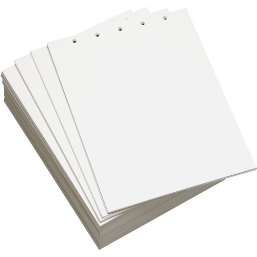 CUSTOM CUT-SHEET COPY PAPER, 92 BRIGHT, 5-HOLE, 20LB, 8.5 X 11, WHITE, 500/REAM